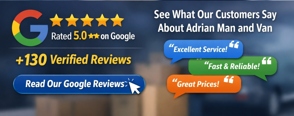 Adrian Man and Van Birmingham 5 star Google reviews from satisfied customers across Halesowen, Oldbury and West Midlands