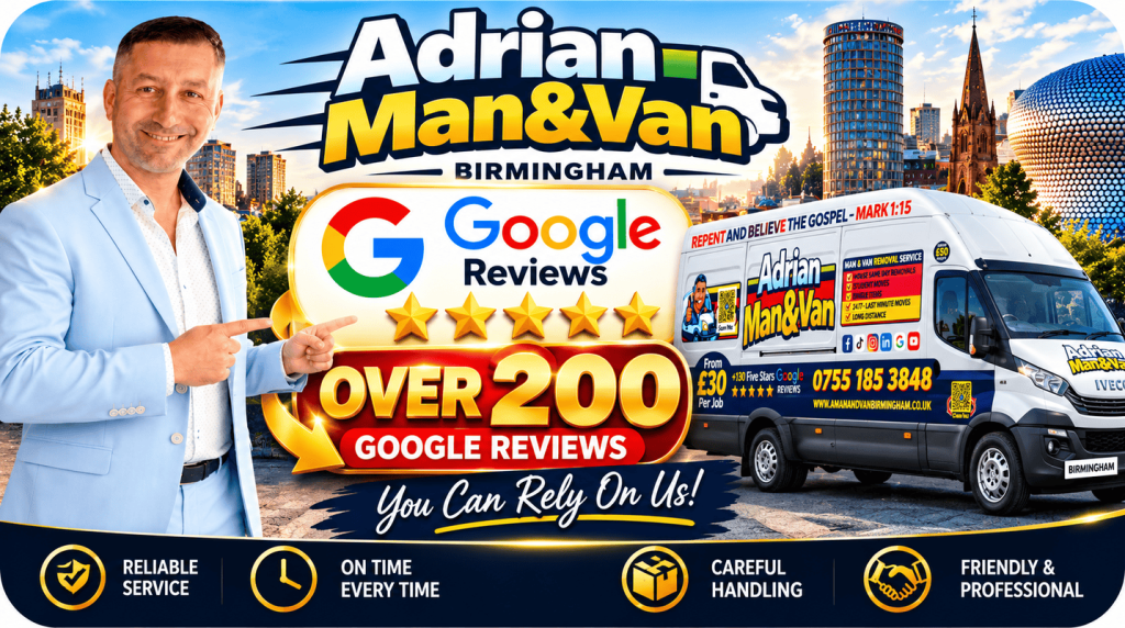 Adrian Man & Van Google Reviews Banner