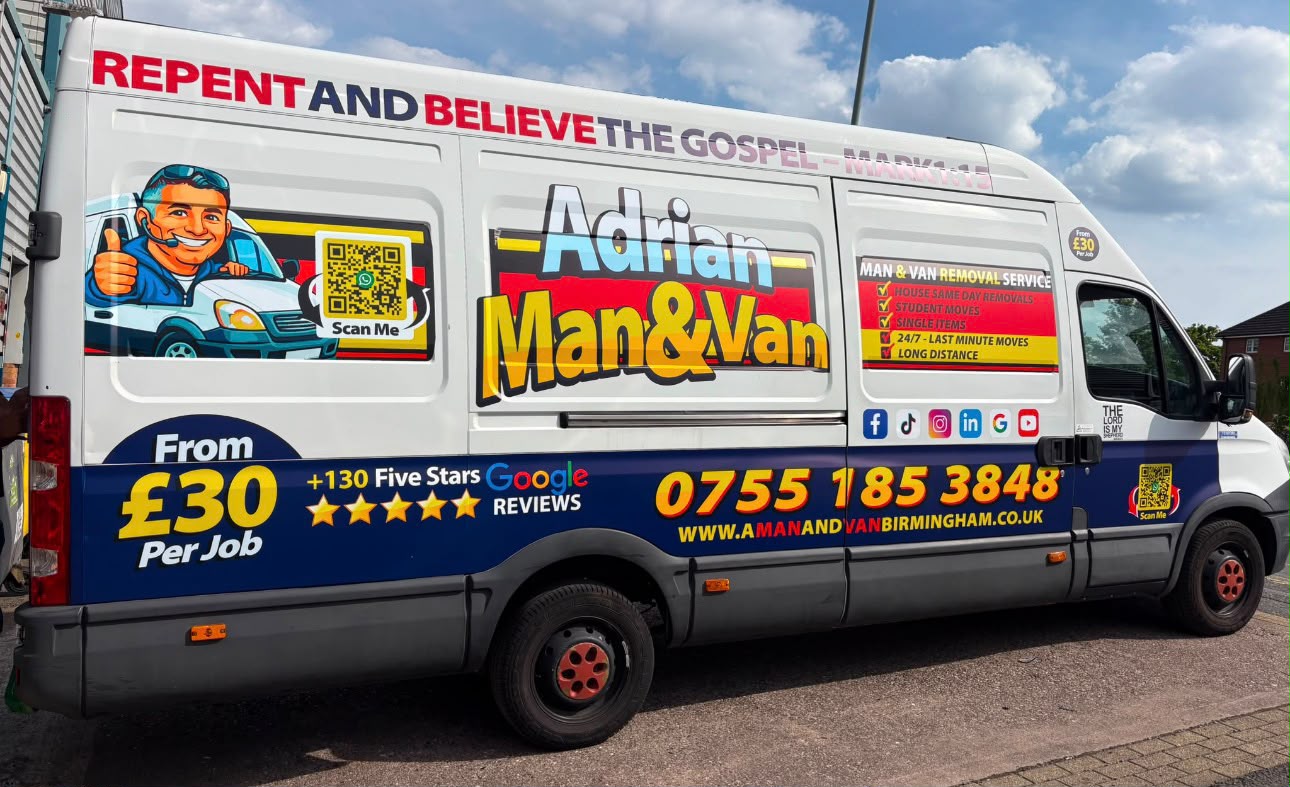 Adrian Man and Van branded Iveco removals van