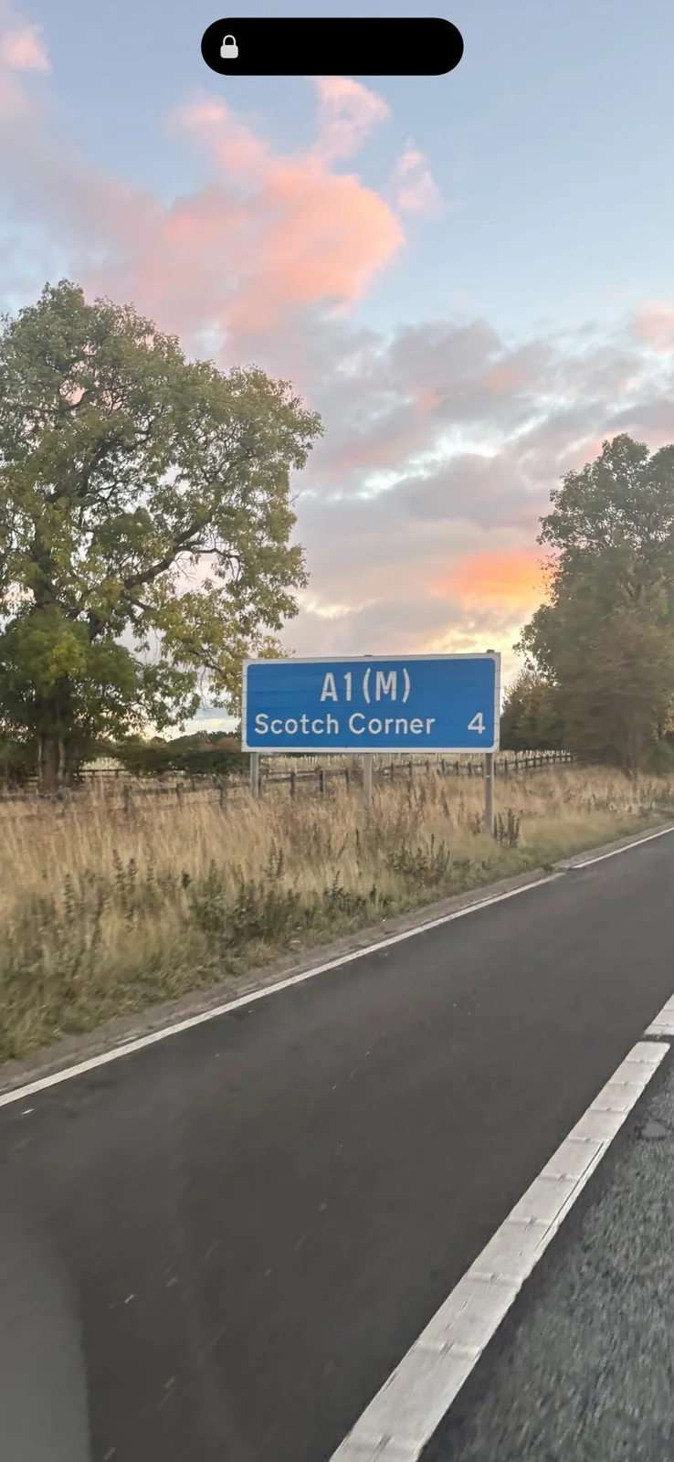 A1(M) road sign for Scotch Corner photographed during Adrian's Darlington trip